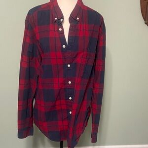 Goodfellow & Co Red and Navy Plaid Shirt